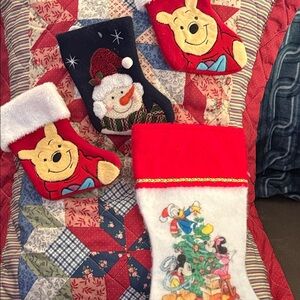 Disney Festive Stockings with Red and Blue Accents